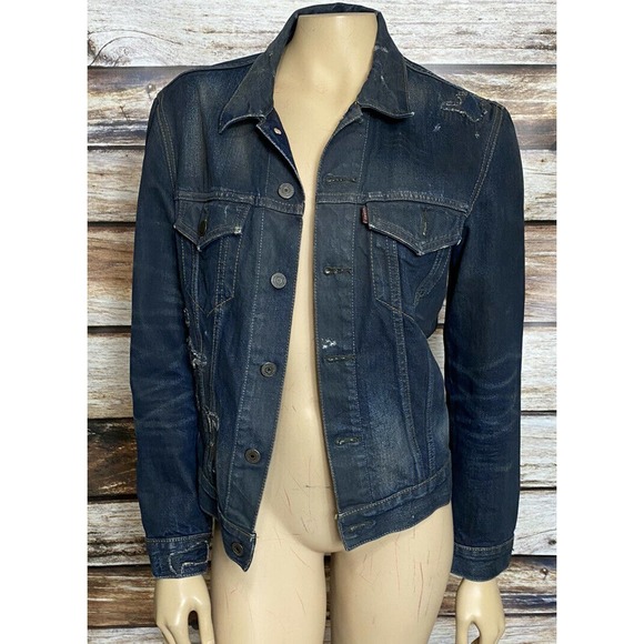 Levi’s Small Distressed Jean Truckers Jacket Denim - Picture 1 of 8